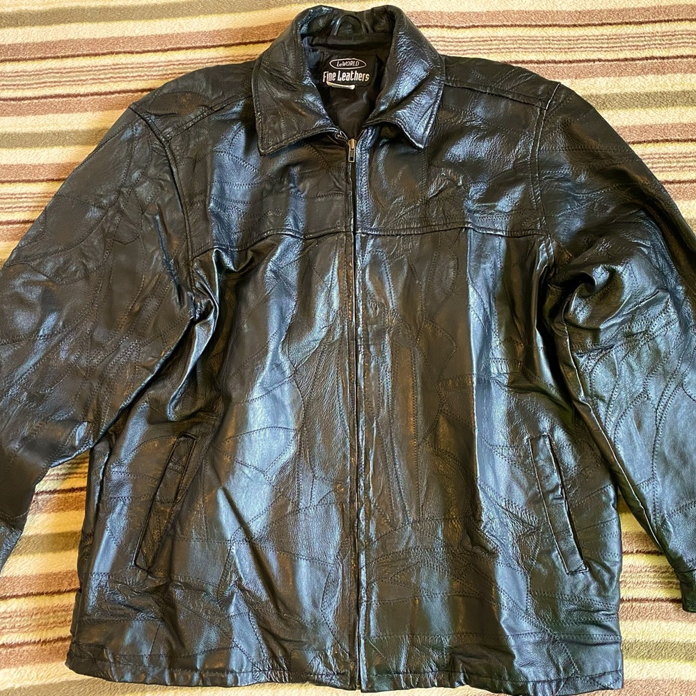 Patch leather jacket MINT‼️